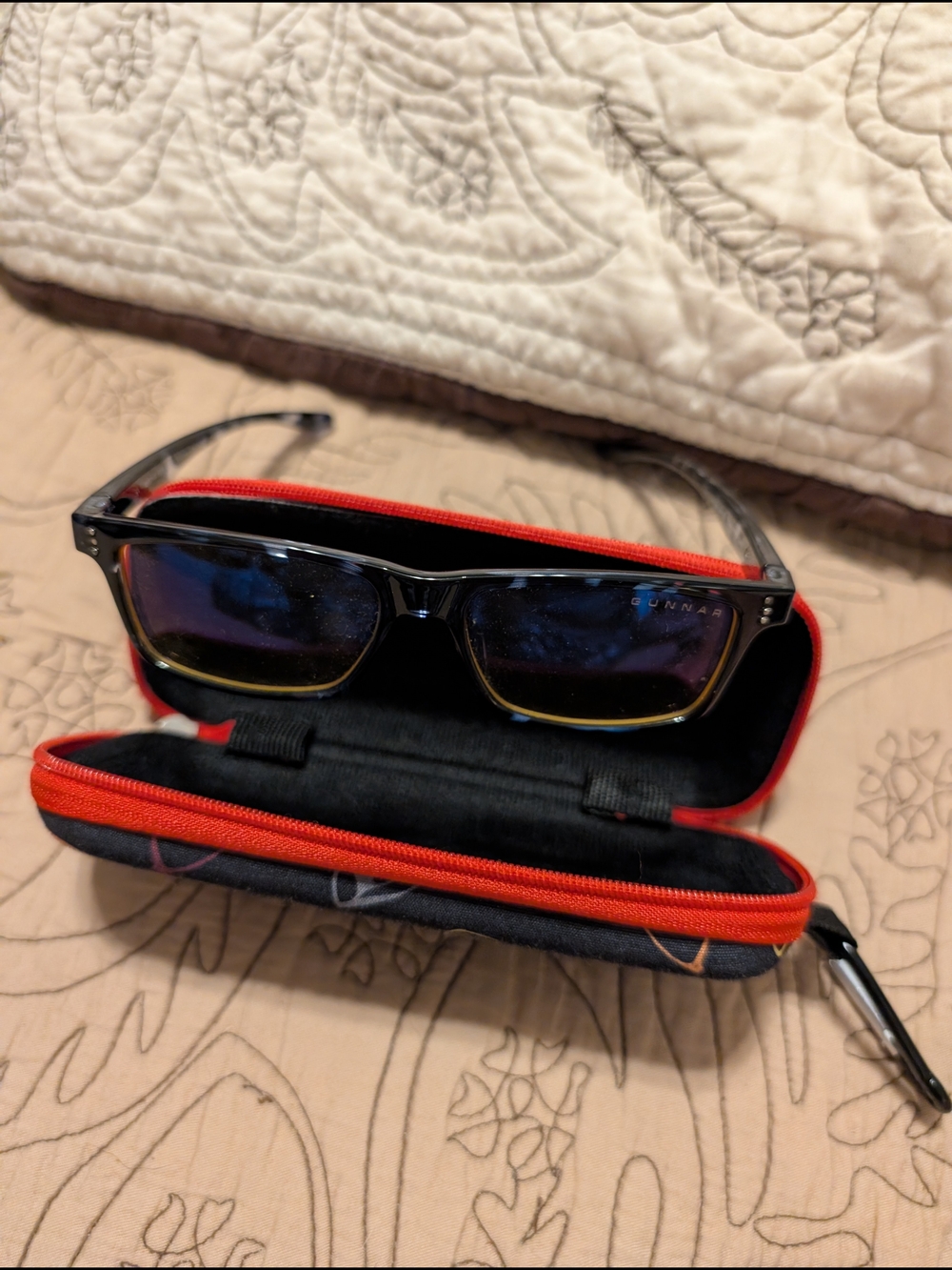 Gunnar Kids Computer Screen Glasses with Red-Trim Case